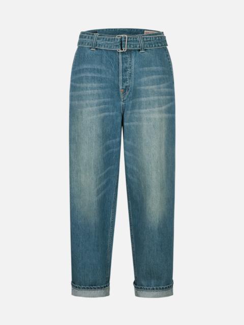 EVISU Playful Seagull Print Pocket Loose Fit Jeans #2038