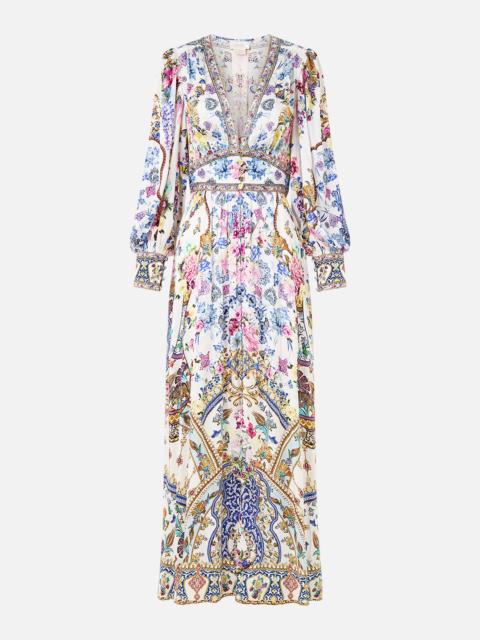 CAMILLA SHAPED WAISTBAND DRESS WITH GATHERED SLEEVES