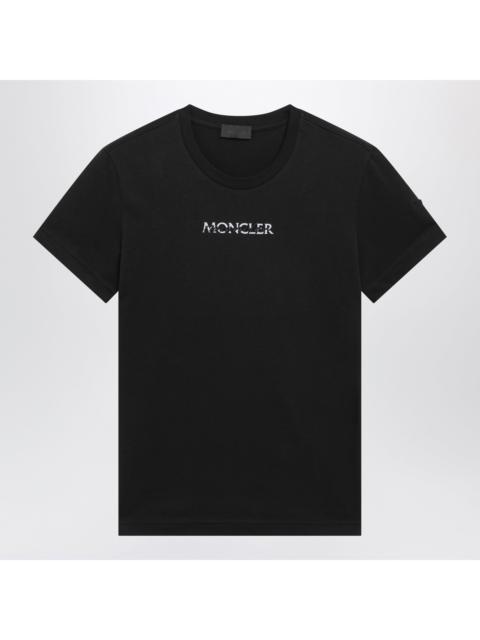 Moncler Moncler Black Cotton T-Shirt With Logo Women
