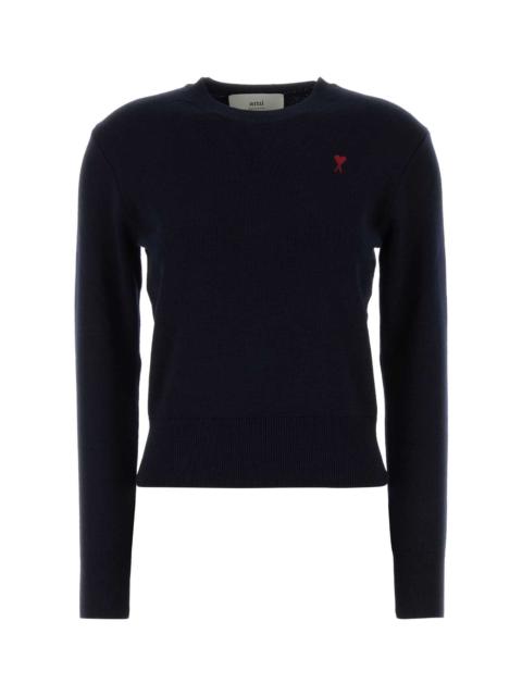 AMI Paris Ami Women Midnight Blue Wool Sweater