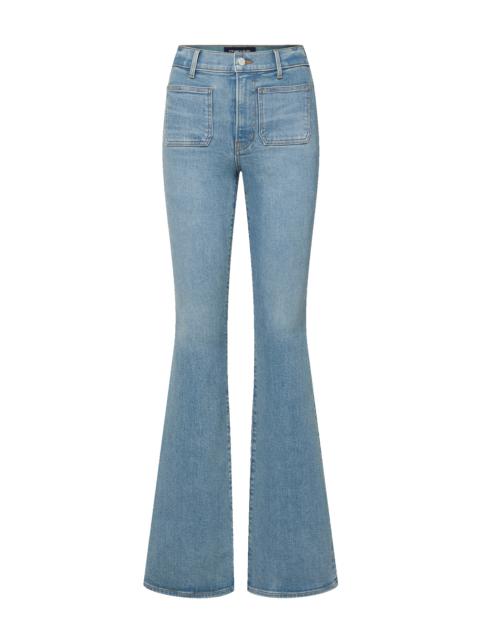 VERONICA BEARD BEVERLY PATCH-POCKET SKINNY-FLARE JEAN