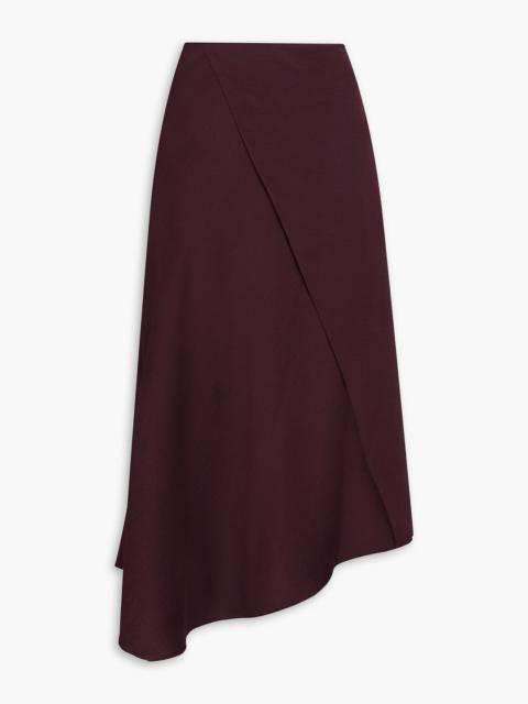Other Designers Wrap-effect satin-crepe midi skirt