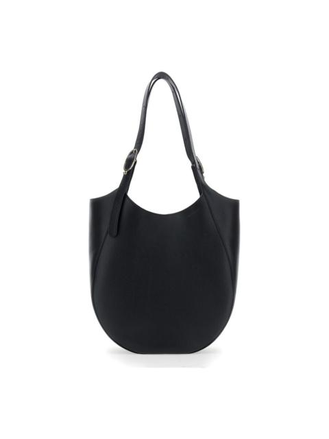 Longchamp Longchamp le Foulonné Black Xl Shoulder Bag With Two Top Handles And Buckle Closure In Grained Leath