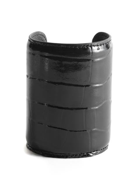 TOTEME Long Croc-Embossed Patent Leather Cuff black