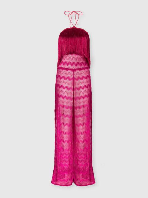 Missoni Zig zag lamé viscose jumpsuit with fringes