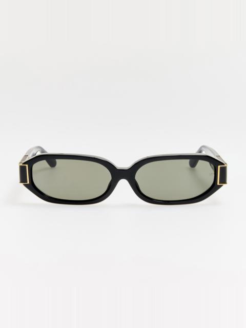 LINDA FARROW Laura Sunglasses in Black