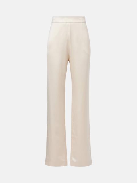 TOVE High-rise satin straight pants