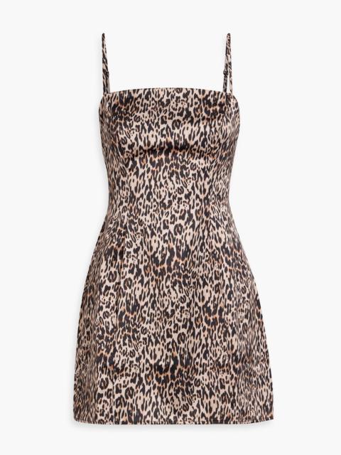 Other Designers Mia leopard-print satin mini dress