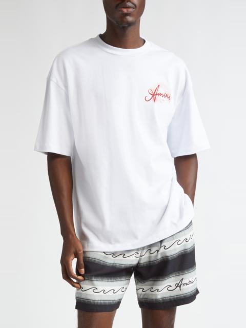 AMIRI AMIRI Oversize Airbrush Logo Graphic T-Shirt in White at Nordstrom