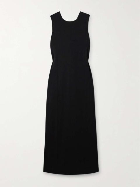 Rayna knotted Pima cotton-jersey midi dress Black