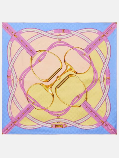 GUCCI GG Horsebit silk jacquard scarf