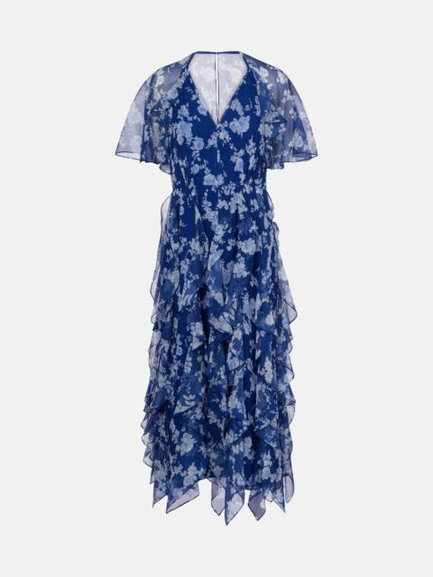 CAROLINA HERRERA Floral ruffled chiffon midi dress