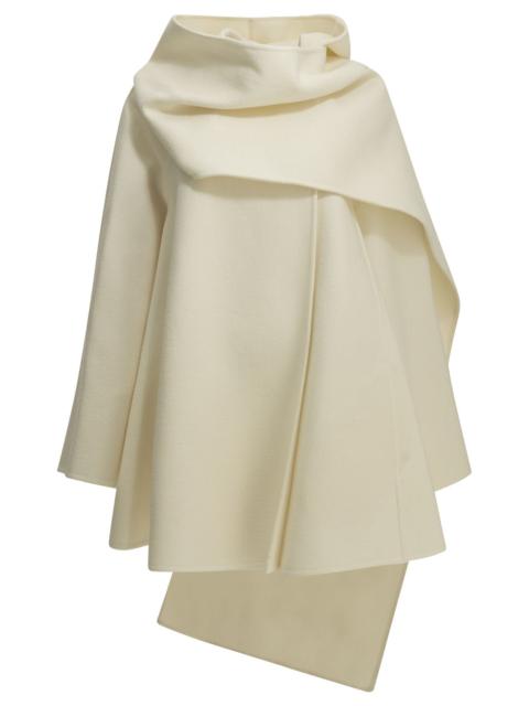 Alaïa Alaïa Short Coat with Wool Scarf White