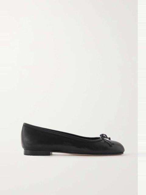 Manolo Blahnik Veralli bow-detailed leather ballet flats