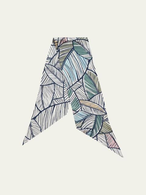 GIORGIO ARMANI Men's Silk Leaf-Print Neck Scarf