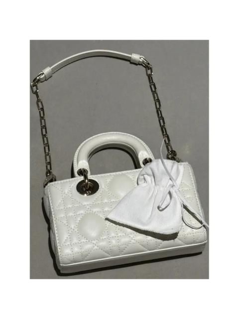 Dior Mini size Lady D Joy Snow White Lambskin