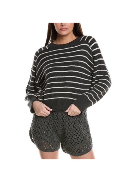 Brunello Cucinelli Brunello Cucinelli Lignite Striped Cotton Knit Sweater