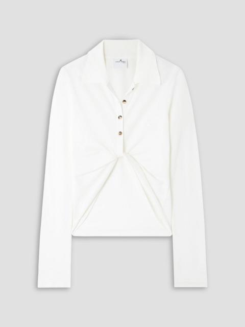 courrèges Twist-front cotton-piqué polo top