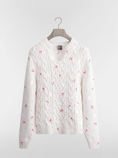 Dior Sweater with Floral Embroidery