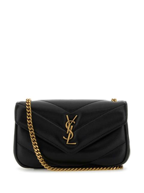 SAINT LAURENT Saint Laurent Women Black Leather Mini Loulou Crossbody Bag