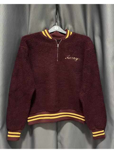 Other Designers Vintage 70s Half Zipper Fleece College Jacket