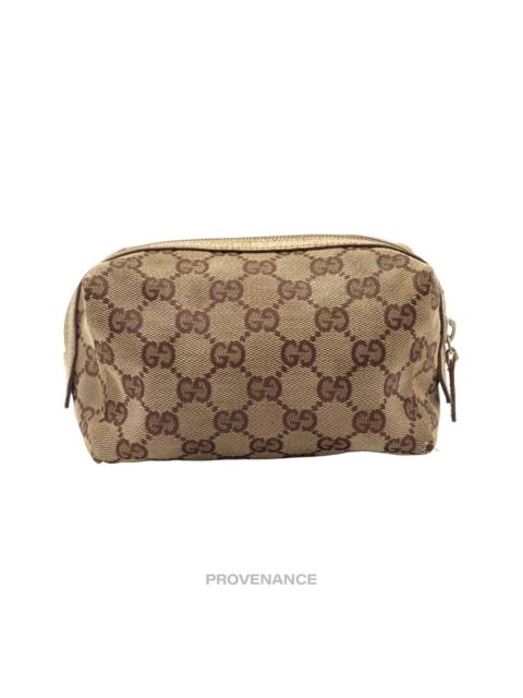 GUCCI Gucci GG Canvas Zip Pouch - Brown  Ivory