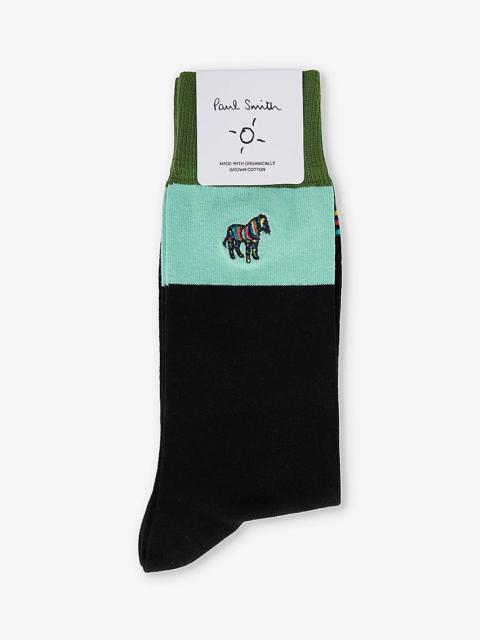 Paul Smith Zebra-embroidered cotton-blend socks