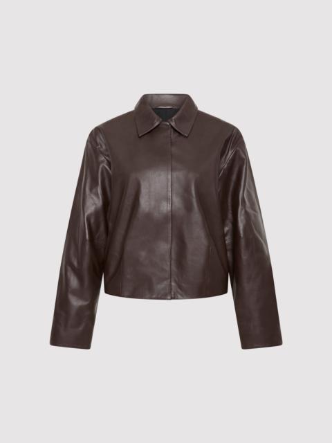 ST. AGNI Cocoon Leather Jacket - Chocolate