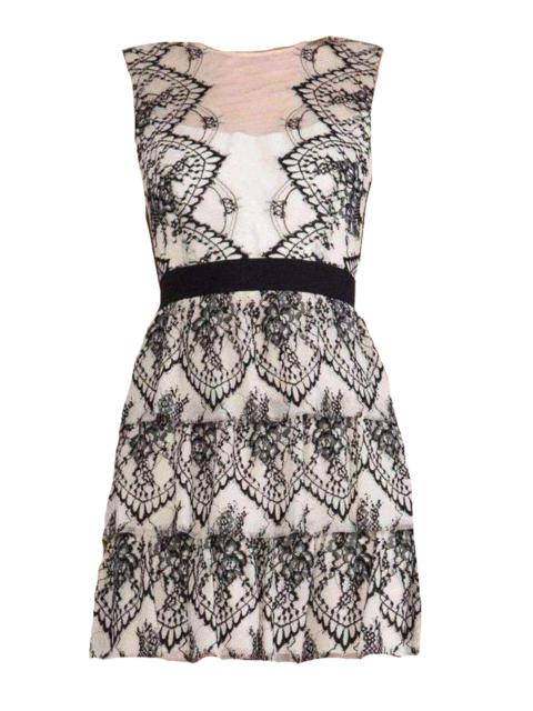 Other Designers Sleeveless Scalloped Lace Dress
