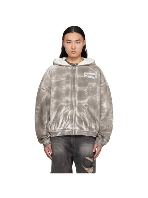 We11done Gray Muddy Zip-Up Hoodie