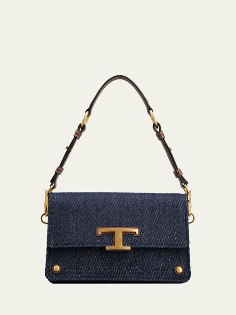 Tod's Mini Flap Denim Shoulder Bag