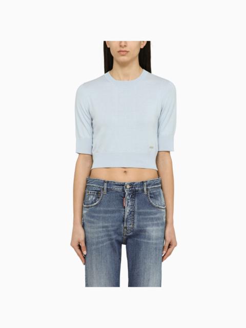 Dsquared2 Light Blue Cotton Cropped Jersey