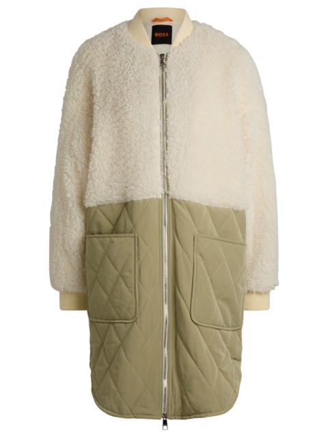BOSS TEDDY-PANELED QUILTED JACKET
