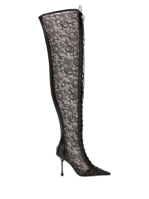 JIMMY CHOO Jimmy Choo Women Black Lace And Nappa Leather Scarlett Boots