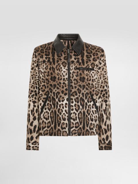 Dolce & Gabbana Cotton leopard-print jacket with tag