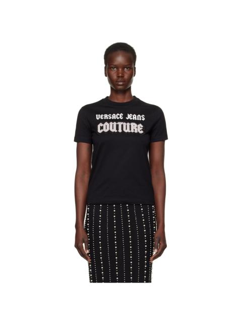 VERSACE JEANS COUTURE Black Gothic Logo T-shirt