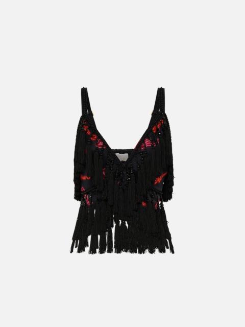 CAMILLA SEAM DETAIL BRALETTE WITH TASSELS