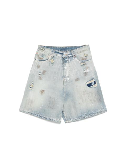 VETEMENTS TRASHED SHORTS (LIGHT BLUE)