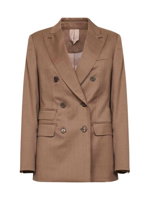 Max Mara Max Mara Women Hazelnut Twill Mxmcupola Double-Breasted Blazer