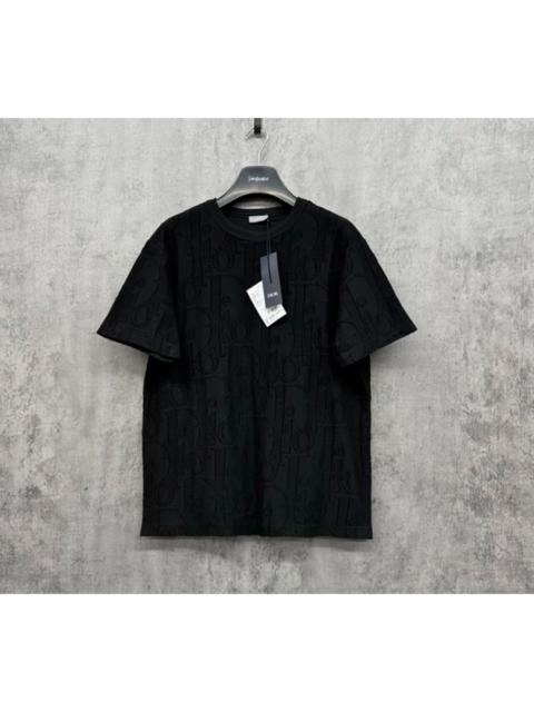 Dior DIOR all-over embossed logo plain knit short-sleeved top