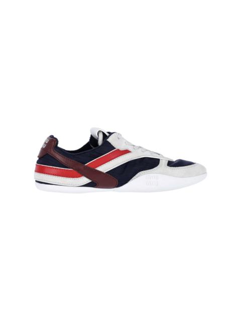 Miu Miu Gymnasium technical fabric and suede sneakers