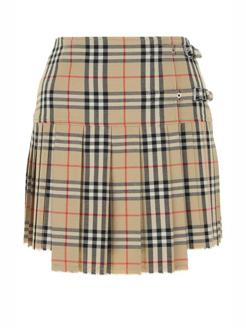 Burberry Burberry Women Embroidered Wool Mini Skirt