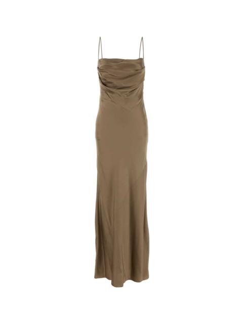 SAINT LAURENT Cappuccino Satin Long Dress