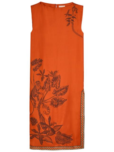 ALÉMAIS Alemais Monkey Dance Printed Silk Midi Dress