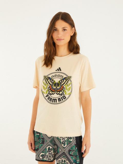 FARM RIO Move Like A Butterfly Off-White Adidas T-Shirt