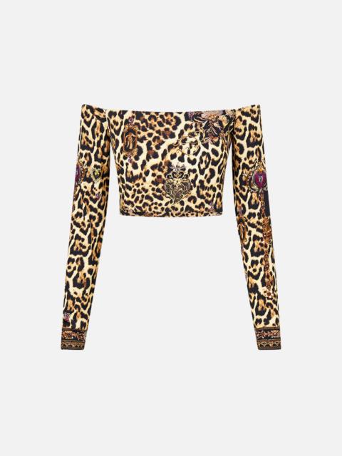 CAMILLA OFF SHOULDER  CROPPED JERSEY TOP