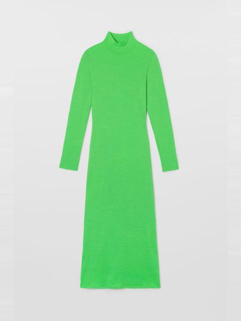 SUNNEI HIGHNECK LONGSLEEVE SHEER DRESS / bright green