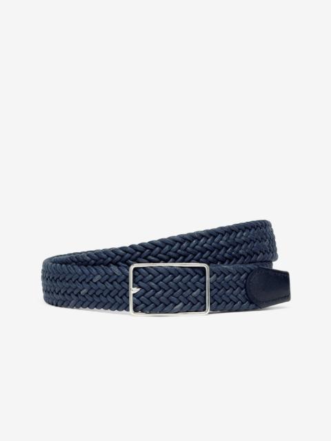 CORNELIANI Blue waxed cotton belt