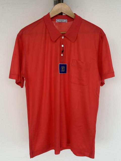 SAINT LAURENT NOS Ysl Japan Vintage Polo Vermillion Collar Tee