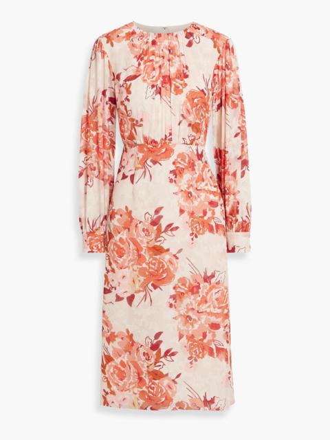 Other Designers Floral-print fil coupé chiffon midi dress